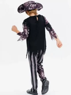 Halloween Costumes d'Halloween pour enfants Ensemble d'Halloween marron foncé Chapeau haut de forme en polyester pour enfants
