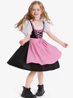 Halloween Costumes d'Halloween pour enfants Ensemble de polyester Halloween bleu ciel clair Robe pour enfants