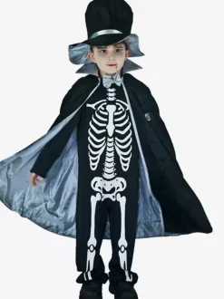 Halloween Costumes d'Halloween pour enfants Ensemble de polyester noir d'Halloween pour enfants Chapeau et cape