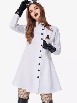 Halloween Costumes Infirmière Sexy Robe Blancs Gants Cosplay Déguisements Halloween