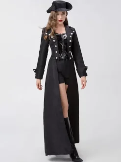 Halloween Costumes Steampunk Marchandises Costumes de vacances Rétro Noir Extérieur