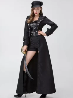 Halloween Costumes Steampunk Marchandises Costumes de vacances Rétro Noir Extérieur