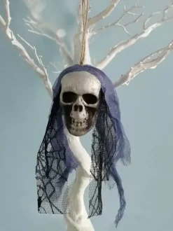 Halloween décorations effrayantes crâne en fibre de polyester violet