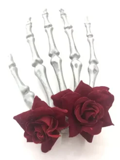 Halloween Headwear Épingle À Cheveux En Plastique Rouge Rose Fleur Décorer Effrayant Épingle À Cheveux