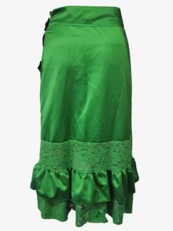 Halloween Jupe gothique punk rock en dentelle noire taille haute irrégulière