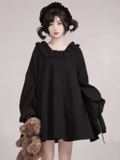 Halloween Robes gothiques Lolita en dentelle avec n艙uds et blocs de couleurs