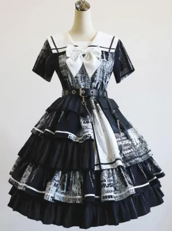Halloween Robes Lolita Gothiques N艙uds Noir Noir
