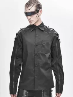 Halloween Chemises tendance à manches longues pour hommes Cyberpunk Dark Raglan