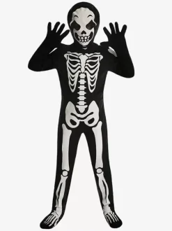 Halloween Costume de cosplay en os de crâne blanc pour enfants costume de fantôme de scène costume de fête une pièce pour Halloween
