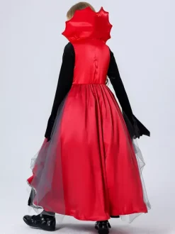 Halloween Costumes de vampire pour enfants Ensemble de velours rouge d'Halloween Robe horrible pour enfants