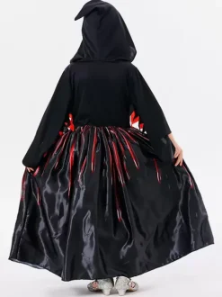 Halloween Costumes d'Halloween pour enfants Ensemble d'Halloween noir Robe en polyester pour enfants Collier
