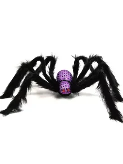 Halloween Décorations d'Halloween Accessoires effrayants d'araignée en fibre de polyester jaune