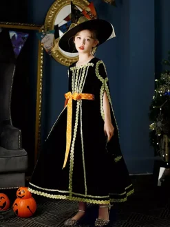 Halloween Déguisement Tea Party Robe Manches Longue Lolita De Style Noir De Style Rococo Cosplay Halloween