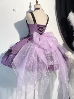 Halloween Robes gothiques Lolita avec n艙uds et volants violet