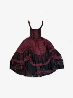 Halloween Robes Lolita Gothiques Rose Volants Noir Noir