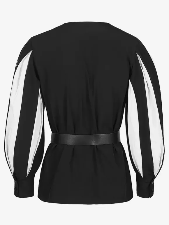 Haut Vintage blanc rétro à manches longues haut en Fiber de Polyester Costumes rétro pour hommes Bourgogne