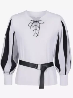 Haut Vintage blanc rétro à manches longues haut en Fiber de Polyester Costumes rétro pour hommes Bourgogne