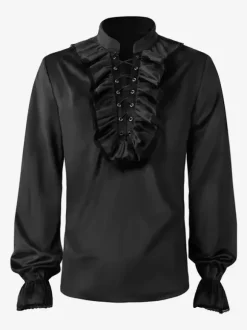 Haut à manches longues vintage bordeaux vintage costumes rétro pour homme Bourgogne