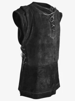 Haut Vintage marron foncé rétro sans manches en Polyester Costumes rétro pour hommes