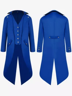 Homme veste victorienne médiévale Costume Vintage Cosplay Renaissance Déguisement Halloween manteaux