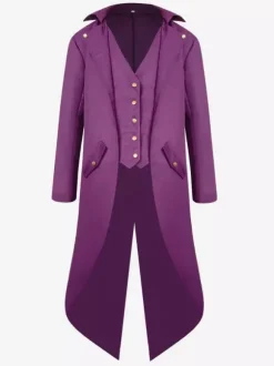 Homme veste victorienne médiévale Costume Vintage Cosplay Renaissance Déguisement Halloween manteaux