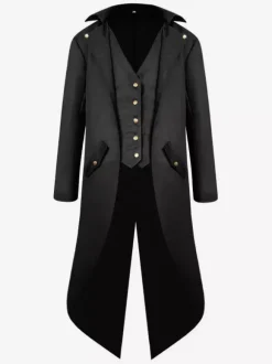 Homme veste victorienne médiévale Costume Vintage Cosplay Renaissance Déguisement Halloween manteaux