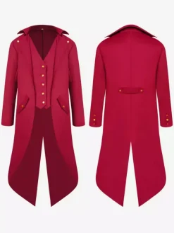 Homme veste victorienne médiévale Costume Vintage Cosplay Renaissance Déguisement Halloween manteaux