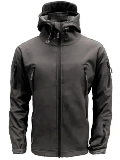 Hommes Vestes À Capuche Chic Deep Grey Black Amazing Jacket