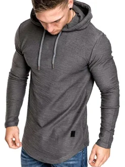 Hommes T-shirts Chic À Capuche Manches Longues Polyester Regular Fit Hoodies