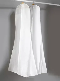 Housse anti-poussière pour robe de mariée sac élargi Double face blanc Non tissé épais à longue queue