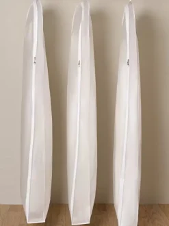 Housse anti-poussière pour robe de mariée sac pour robe à longue queue Non tissé blanc élargi Double face