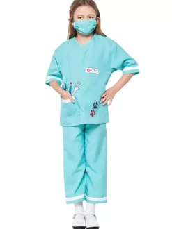 Infirmière enfants Costumes Blouse Blouse Pantalons 2 pièces Ensemble de polyester Fibre Enfant Halloween Costume complet