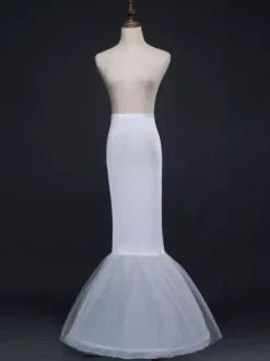 Ivoire jupon Tulle longue sirène 1 couche 2 cerceau jupon nuptiale de mariage