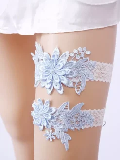 Jarretière Accessoires De Lingerie De Mariée De Fête En Dentelle Blanche Femmes