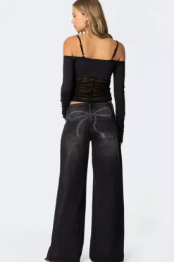 Jean baggy taille basse et jambes larges pour femme - Délavage moyen style vintage Y2K - Coupe ample - Streetwear décontracté été 2026