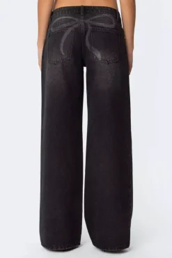 Jean baggy taille basse et jambes larges pour femme - Délavage moyen style vintage Y2K - Coupe ample - Streetwear décontracté été 2026