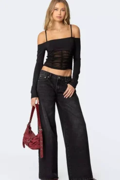 Jean baggy taille basse et jambes larges pour femme - Délavage moyen style vintage Y2K - Coupe ample - Streetwear décontracté été 2026