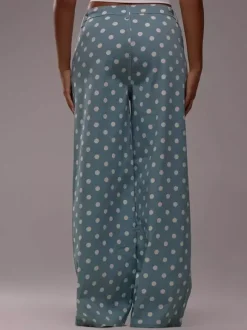 Jean à pois à jambes larges pour femme - Pantalon droit rétro non élastique - Streetwear chic printemps 2026