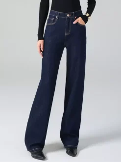 Jeans pour femmes bas de jeans larges en coton frais et élégant