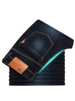 Jeans pour hommes Pantalon en denim bleu ciel clair skinny en détresse vieilli design antique