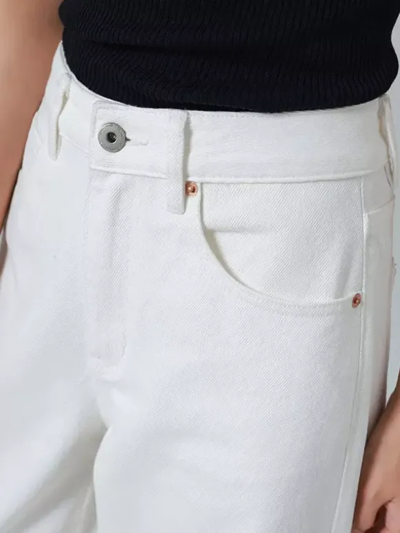 Jeans pour femmes bas amples denim décontracté