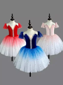 Jupe de danse de ballet à paillettes pour enfants