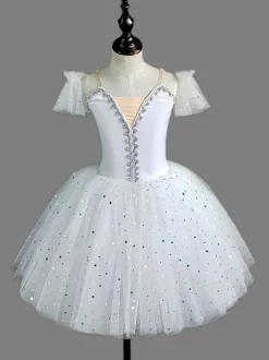 Jupe de danse de ballet à paillettes pour enfants
