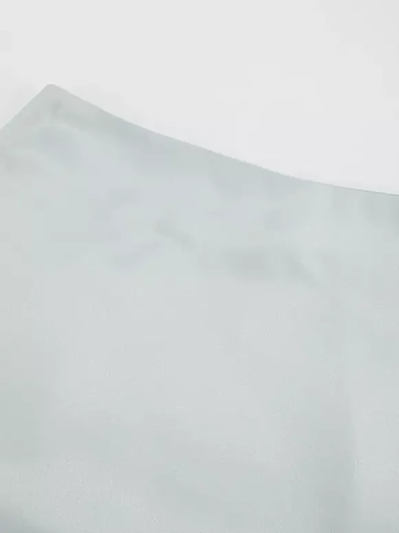 Jupe en satin gris avec fente taille haute couleur unie jupe longue d'été trapèze pour femme 2026