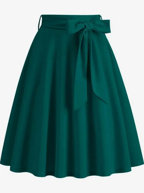 Jupe Femme Vert Arcs Taille Courte Rehaussée Couches Vintage Femmes Bas