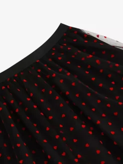 Jupe longue élégante en tulle à motif c艙ur pour femme - Jupe longue trapèze taille haute en maille vaporeuse - Tenue de soirée printemps-été 2026