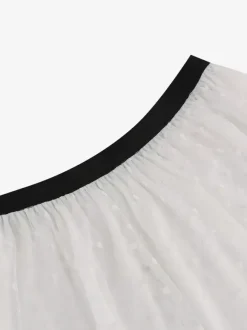 Jupe longue élégante en tulle à motif c艙ur pour femme - Jupe longue trapèze taille haute en maille vaporeuse - Tenue de soirée printemps-été 2026