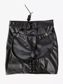 Jupe moulante mini taille haute à lacets et découpes punk