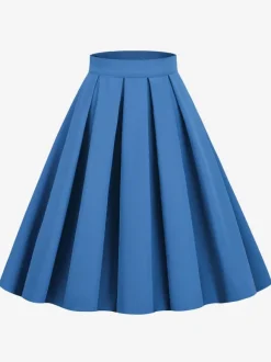 Jupe Pour Femme Bleu Marine Foncé Taille Haute Plissée En Couches Femmes Bas