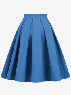 Jupe Pour Femme Bleu Marine Foncé Taille Haute Plissée En Couches Femmes Bas